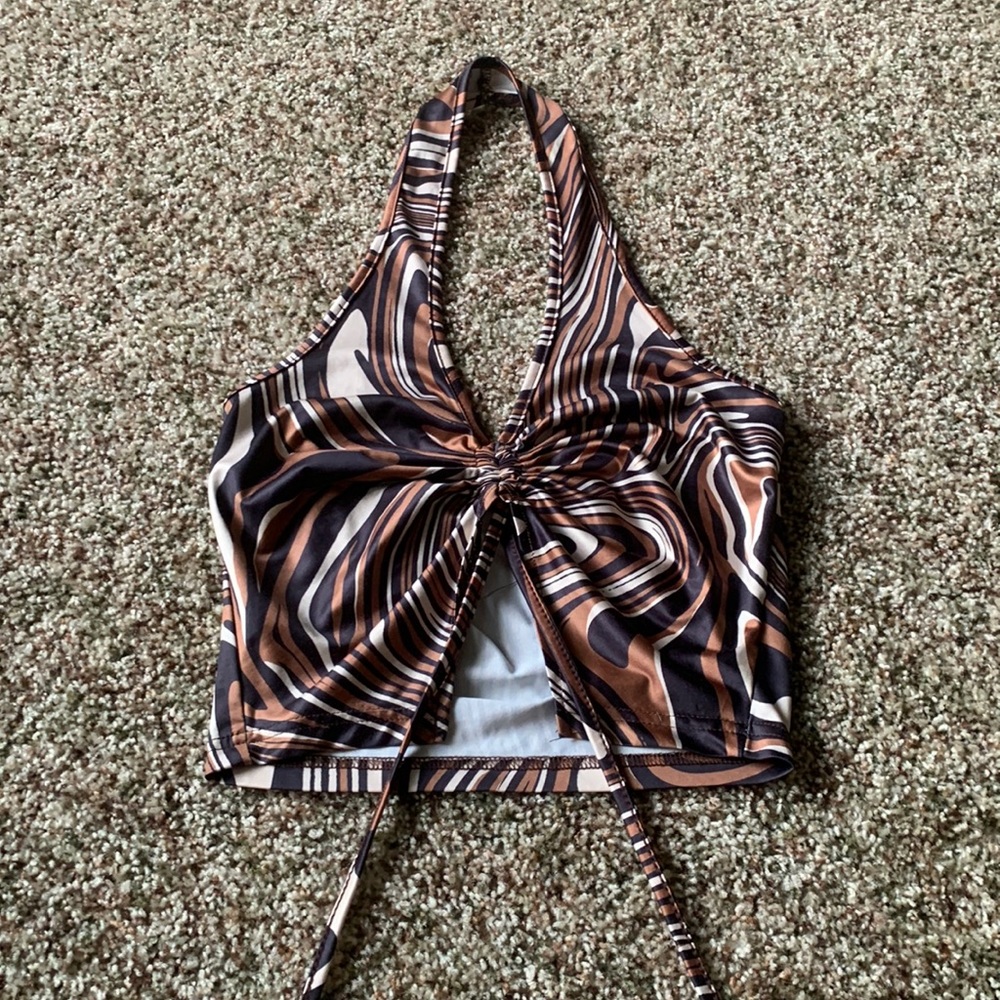 Brown crop top